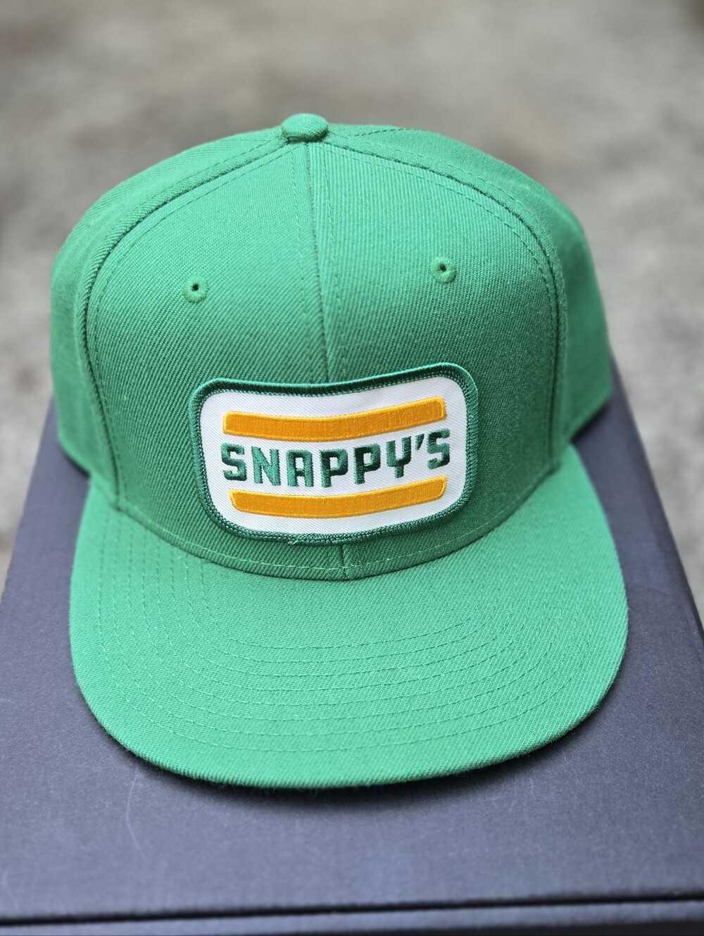 Green Snapback Snappy's Sandwiches Adjustable Hat With Patch